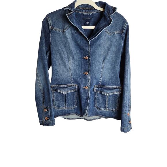 Gap Jackets & Blazers - GAP Vintage Jean Jacket sz S gathered waist Y2K retro style preppy boho classic